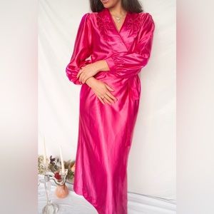 80s vintage hot pink shimmery robe